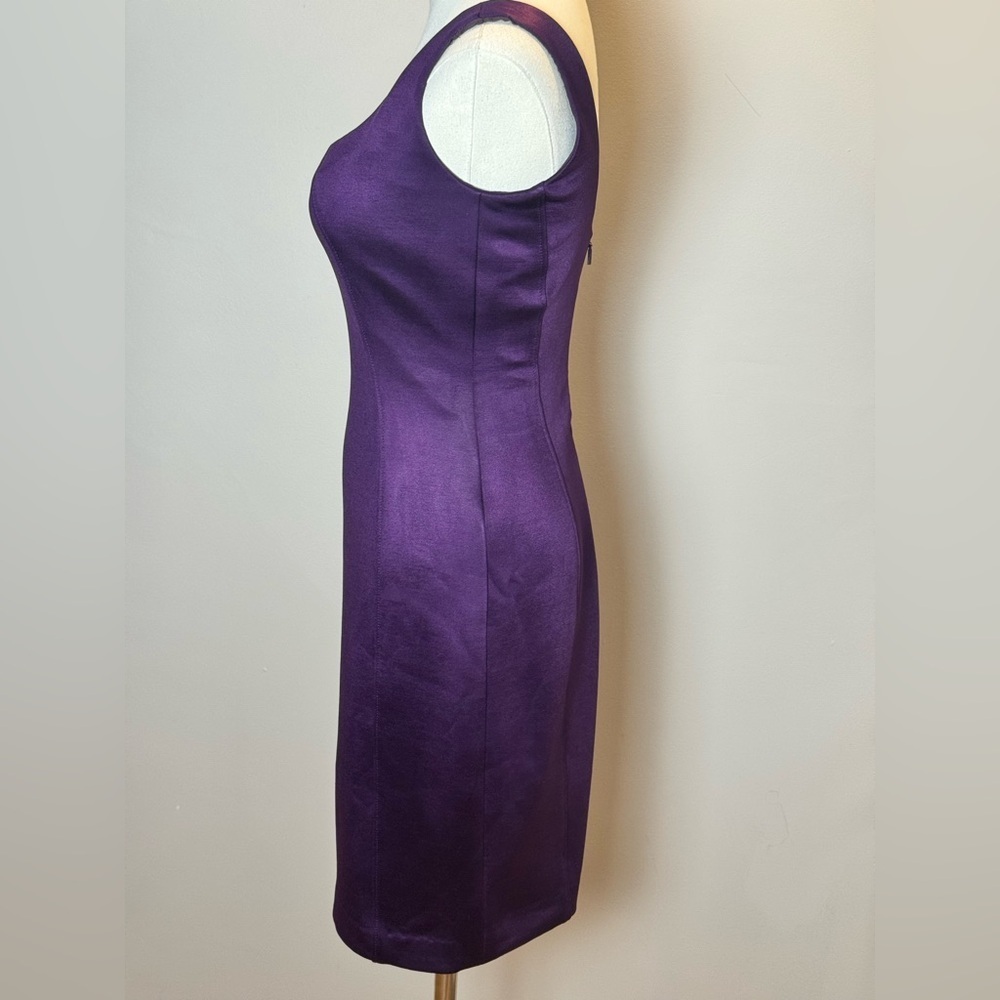 Versace Purple Scoop Neck Sheath Dress Size 40 - Picture 9 of 11